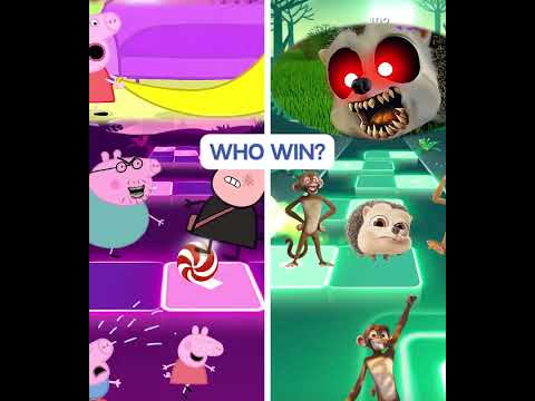 ¿Quién gana? Scary Peppa Pig vs Jungle Beat X Coffin Dance | Salto de azulejos