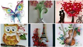 Amazing handmade paper quilling art design in different style/quilling butterfly design/wall art