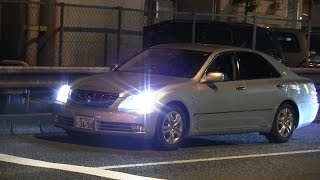 覆面パトカーがサンキューハザードくれると嬉しい♪ 警視庁第2方面交通機動隊 銀180系クラウン Japanese Unmarked Cop Car TOYOTA CROWN