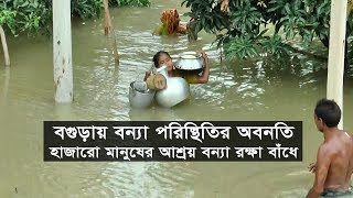 বগুড়ায় বন্যা পরিস্থিতির অবনতি | হাজারো মানুষের আশ্রয় বন্যা রক্ষা বাঁধে | Flood In Bangladesh