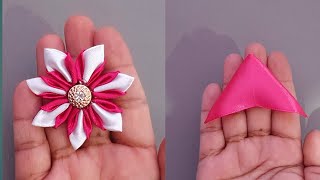 DIY : How to make an adorable fabric flower in just few minutes / How to make cloth flower