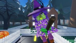 Playing escape evil witch obby!!! Day 1 of playing Halloween games!!!