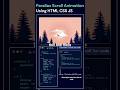 Parallax Scrolling Website Animation Using HTML ,CSS,JS👩‍💻#shorts #parallax #html #css