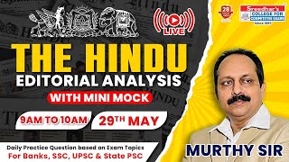 The Hindu Editorial Analysis | 29th May 2024 | English vocab, Grammar, Reading Skills | Murthy sir