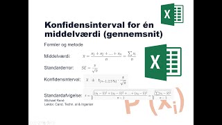 Konfidensinterval for én middelværdi i Excel, HHX udvidet statistik 2g