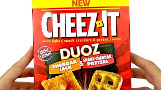 How Many Crackers and Pretzels are in a box of NEW CHEEZ IT DUOZ Cheddar Jack, Sharp Cheddar Pretzel