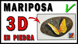 ✅How to Paint 🎨a💥BUTTERFLY💥in STONE💥REALISTIC💥 3D💥(THREE-DIMENSIONAL)💥