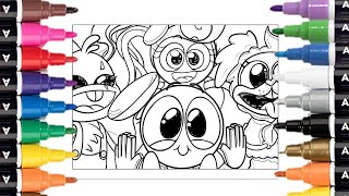 Poppy Playtime Coloring Page || Coloring Mommy Long Legs and friends Taking Selfie