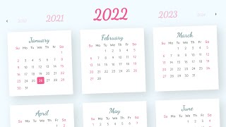 Full Year view Calendar using Html CSS \u0026 Javascript | JS Year Calendar