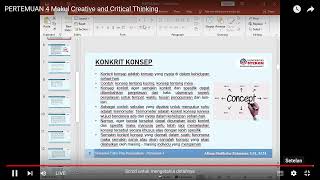 Pertem  Ke 04  Creative Critical Thinking Dosen Pendamping Dr.Bambang WS