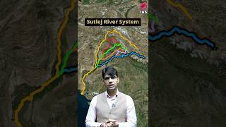 Sutlej River System through Map #sutlejriver #riversystem #shorts #upsc #ias #sutlej