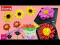 Shorts 5 Simple and Beautiful Paper flowers |DIY how to make paper flower for decoration  idea