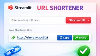 Python URL Shortener Web App | Streamlit Project (Step-by-Step) #python #codekraft #viral