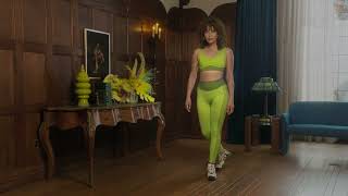 Knit Scoop Bra Green HI1983 video