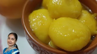 Mango Rosogolla কোনোরকম এসেন্স বা কৃত্রিম রং ব্যবহার না করেই শুধু তিনটি উপকরণ দিয়ে বানান আম রসগোল্লা