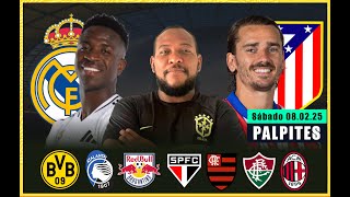 PALPITES DE FUTEBOL PARA HOJE 08 02 2025 (Sabado) + BILHETE PRONTO | Palpites do Dia