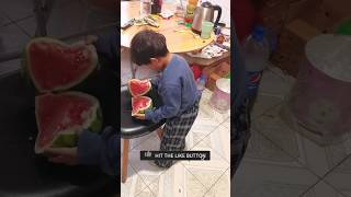unbelievable brave baby daring watermelon stunts unfold #shorts  #viral #trending