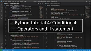 Python tutorial 4: Conditional operators and If statement