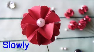 ABC TV | How To Make Origami Paper Flower With Shape Punch #2 (Slowly)-Craft Tutorial