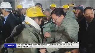 41 workers trapped in India tunnel for 17 days are rescued