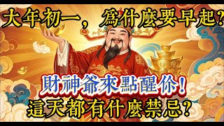 大年初一，为什么要早起？財神爺來點醒你！这天都有什么禁忌？