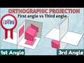 First angles vs Third angle method | Orthographic projections animation