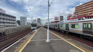 南海高野線8300系各駅停車河内長野行きと南海本線12000系＋8000系特急サザン42号和歌山市行き　　新今宮駅