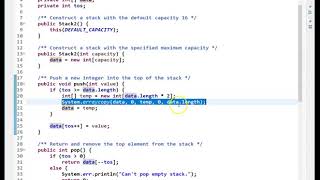 CSC-220 - Chapter 10 - Stack Implementation Using an Array that dynamically grows