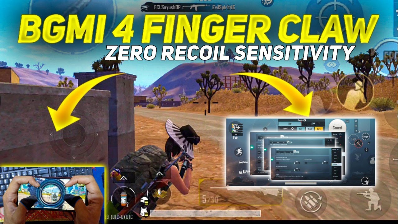 BGMI 4 FINGER CLAW/ BEST 4 FINGER CONTROL PUBG MOBILE / 4 FINGER ...