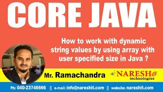 How to work with dynamic string values by using array with user specified size in Java ?