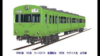 鉄道模型シミュレータ―5 3+に入っている103系から先頭車クハ103の紹介だ。