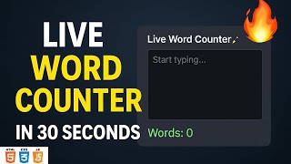 Live Word Counter | Project using HTML, CSS & JavaScript