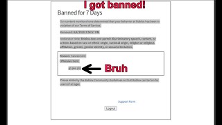 Kid Get Banned From Roblox For 14 Days - i got banned from roblox for 3 days