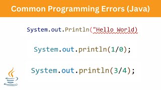 Common Programming Errors | Java