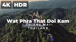 Serene Drone Footage of Wat Phra That Doi Kham | Peaceful Aerial Views - 4K HDR