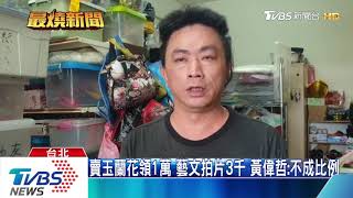 賣玉蘭花領1萬　藝文拍片3千　黃偉哲：不成比例