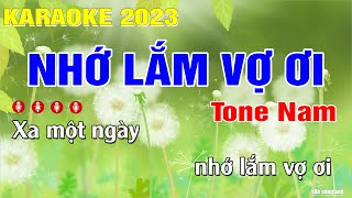 Nhớ Lắm Vợ Ơi Karaoke Tone Nam (Dm) Nhạc Sống | Trung Hiếu