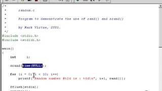 1608 C programming generating Random numbers