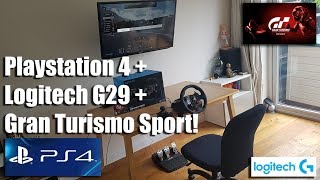 PS4 Logitech G29 steering wheel + Shifter in action with Gran Turismo Sport