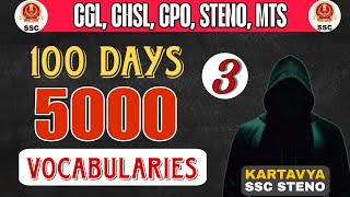 Master Vocabulary for SSC EXAMS in Just 100 days | Day 3