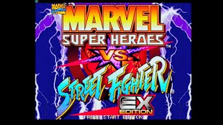 【PS】(マーヴェル)マーヴルスーパーヒーローズvs.ストリートファイターEX EDITION【実況なし/初見プレイ/プレイステーション/720p/60fps/4:3/MARVEL/PS2実機プレイ】