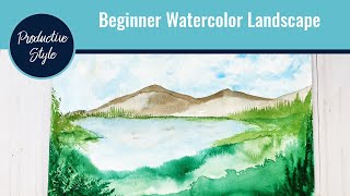 Beginner Watercolor Landscape - Bob Ross Style Watercolour Painting