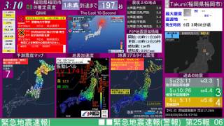 【緊急地震速報】2018年9月6日　3時8分ごろ　北海道胆振地方中東部で震度7の地震が発生