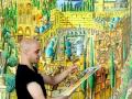 Naive paintings photos  of Jerusalem city art by raphael perez