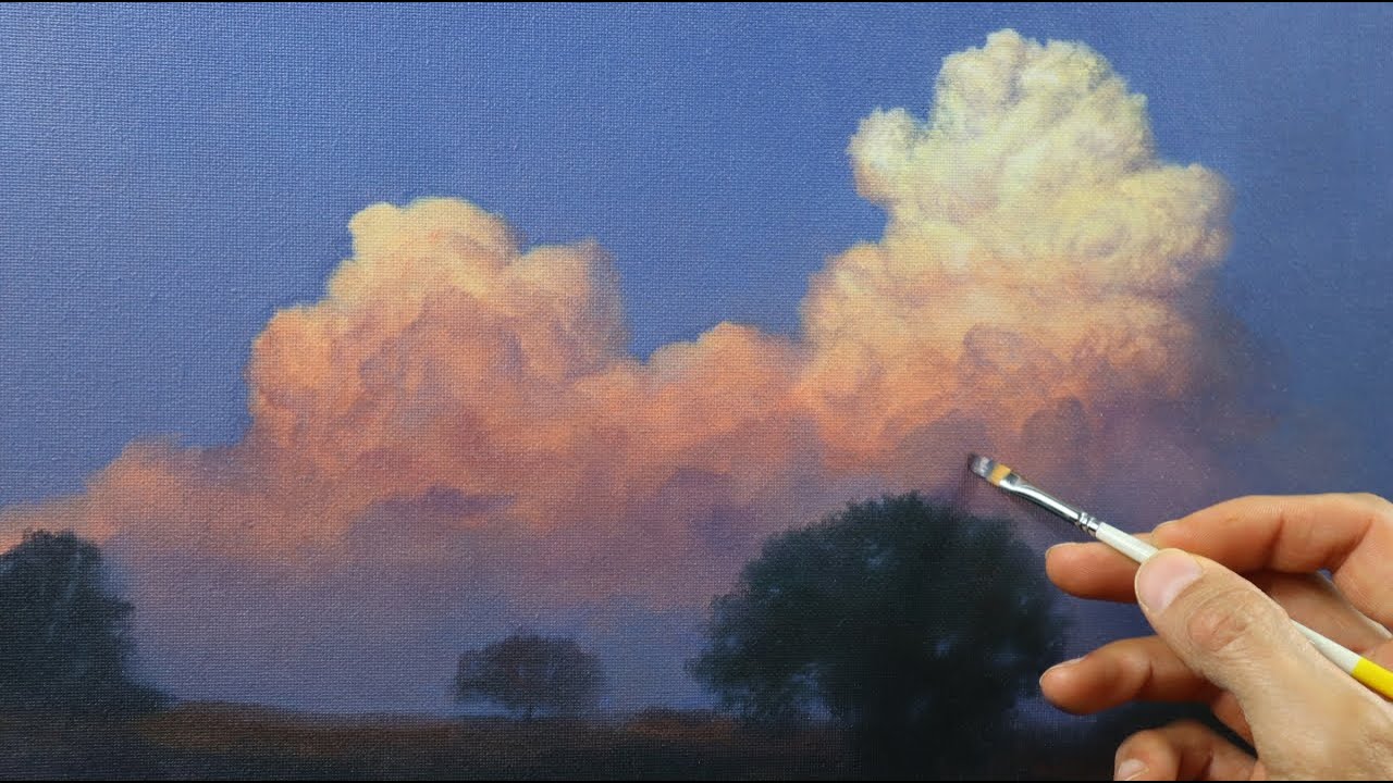 Painting A Realistic Sunset Cloud Scene How To Paint Clouds Youtube