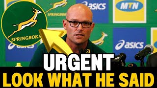 🚨OUT NOW! COACH NIENABER TALKED ABOUT! SPRINGBOKS NEWS