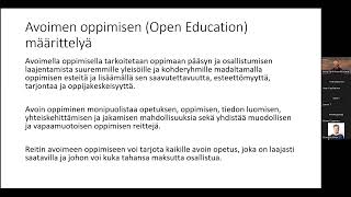 2023-24 Avoimen oppimisen webinaari 1: avointen oppimisympäristöjen saavutettavuus