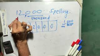 12000 spelling कैसे लिखते हैं? | 12,000 Number Spelling Hindi English | Hindi | Surendra Khilery