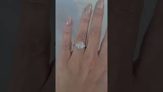 RADIANT CUT 3 STONE ART DECO DIAMOND ENGAGEMENT RING SKU L-260