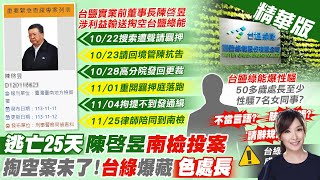 【張雅婷報新聞】逃亡25天 陳啟昱南檢投案 掏空案未了!台綠爆藏 色處長｜神隱近月!陳啓昱涉光電弊案 謝寒冰曝投案目的 精華版 20241125 @中天電視CtiTv